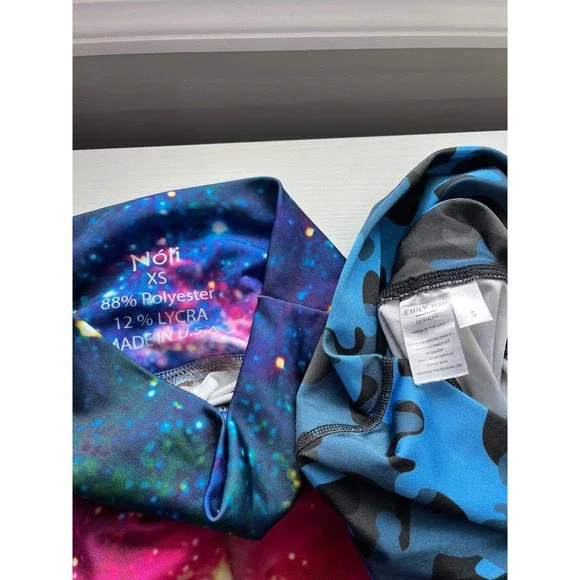5pc Yoga Leggings Bundle Noli Onzie Emily Hsu Designs XS S Galaxy Buddha Camo - Picture 2 of 8